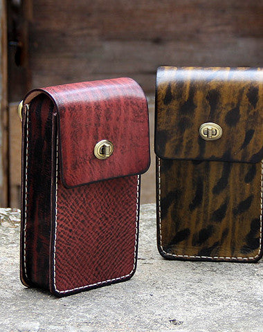 Handmade vintage rustic cute leather crossbody phone Shoulder Bag for girl women - EverHandmade