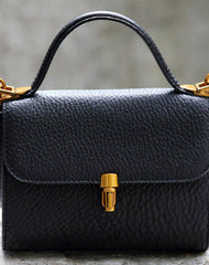 Handmade Leather Vintage Mens Black Handbag Shoulder Bag for women