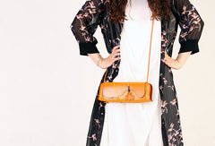 Handmade women vintage leather small clutch crossbody Shoulder Bag for girl - EverHandmade