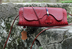Handmade women vintage leather small clutch crossbody Shoulder Bag for girl - EverHandmade