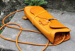 Handmade women vintage leather small clutch crossbody Shoulder Bag for girl - EverHandmade