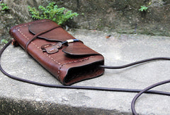 Handmade women vintage leather small clutch crossbody Shoulder Bag for girl - EverHandmade