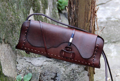 Handmade women vintage leather small clutch crossbody Shoulder Bag for girl - EverHandmade