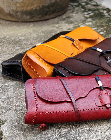 Handmade women vintage leather small clutch crossbody Shoulder Bag for girl - EverHandmade