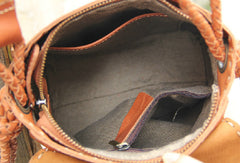 Handmade vintage rustic brown leather crossbody Shoulder Bag for women girl - EverHandmade