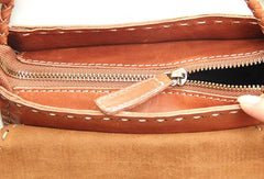 Handmade vintage rustic brown leather crossbody Shoulder Bag for women girl - EverHandmade