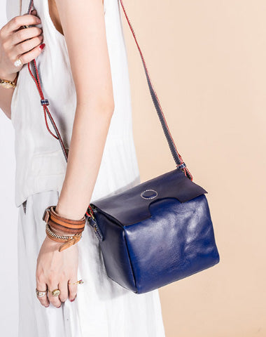 Handmade Leather Purse Cute Cube Bag Crossbody Bag Shoulder Bag Purse For Women - EverHandmade