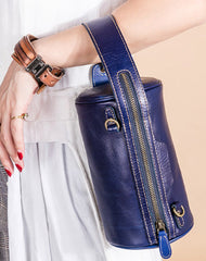 Handmade Leather Handbag Purse Bucket Bag Round Circle Bag Crossbody Bag Shoulder Bag Purse For Women - EverHandmade