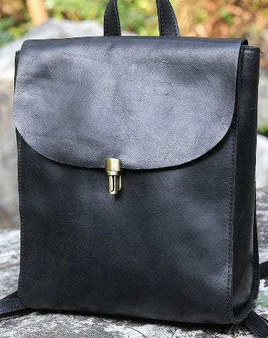 Handmade Leather cute backpack bag shoulder bag green women leather purse - EverHandmade