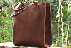 Chestnut----Handmade vintage rustic leather normal tote bag shoulder bag handbag for women