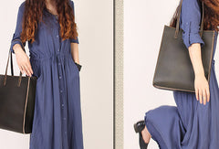 Handmade vintage womens leather tote bag shoulder bag for women