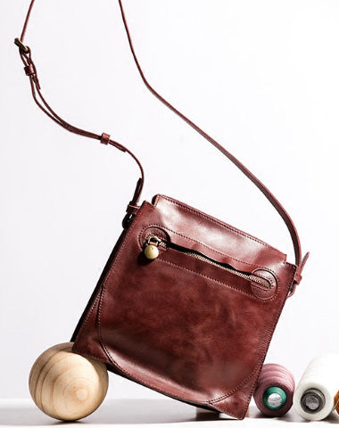 Handmade Leather Purse Messenger Bag Crossbody Bag Shoulder Bag Purse For Women - EverHandmade