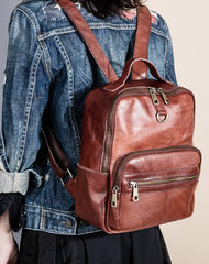 Handmade Genuine Leather Travel Bag Backpack Bag Shoulder Bag Leather Purse For Women - EverHandmade