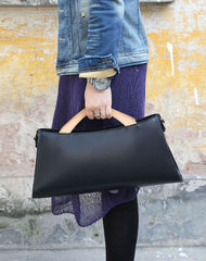 Handmade handbag black purse leather crossbody bag shoulder bag women - EverHandmade