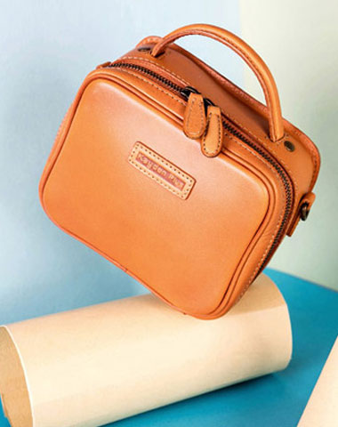 Genuine Leather Handbag Cube Box Crossbody Bag Shoulder Bag Purse For Women - EverHandmade