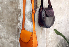 Handmade vintage rustic retro leather crossbody Shoulder Bag for girl women lady - EverHandmade