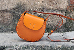 Handmade vintage rustic retro leather crossbody Shoulder Bag for girl women lady