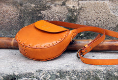 Handmade vintage rustic retro leather crossbody Shoulder Bag for girl women lady