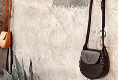 Handmade vintage rustic retro leather crossbody Shoulder Bag for girl women lady - EverHandmade