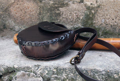 Handmade vintage rustic retro leather crossbody Shoulder Bag for girl women lady