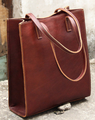 Handmade vintage womens leather tote bags shoulder bag for women - EverHandmade