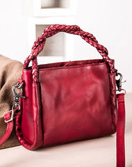 Genuine Leather Handbag Woven Crossbody Bag Shoulder Bag Purse For Women
