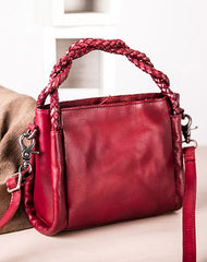 Genuine Leather Handbag Woven Crossbody Bag Shoulder Bag Purse For Women - EverHandmade