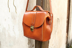 Handmade vintage leather messenger crossbody Shoulder Bag for girl women lady - EverHandmade