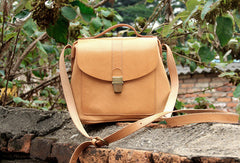 Handmade vintage leather messenger crossbody Shoulder Bag for girl women lady - EverHandmade