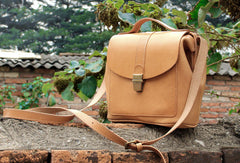 Handmade vintage leather messenger crossbody Shoulder Bag for girl women lady