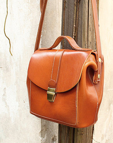 Handmade vintage leather messenger crossbody Shoulder Bag for girl women lady - EverHandmade