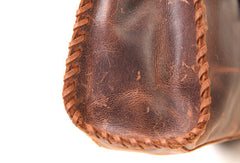 Handmade vintage rustic modern dark brown leather shoulder bag handbag for women - EverHandmade