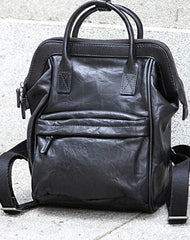 Genuine handmade Handbag Leather backpack bag shoulder bag black  women leather purse - EverHandmade