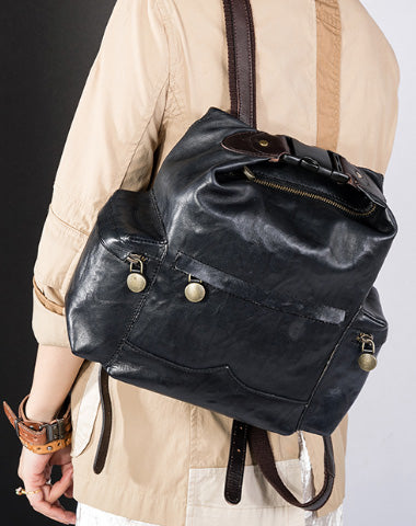 Handmade Genuine Cute Leather Backpack Bag Shoulder Bag Leather Purse For Women - EverHandmade