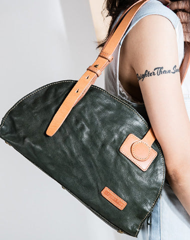 Handmade Genuine Leather Handbag Shopper Bag Purse Shoulder Bag Purse For Women - EverHandmade