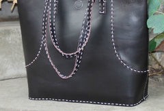 Handmade vintage rustic leather normal size tote bag shoulder bag handbag for women