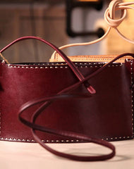 Handmade mini purse leather cute crossbody bag purse shoulder bag for women