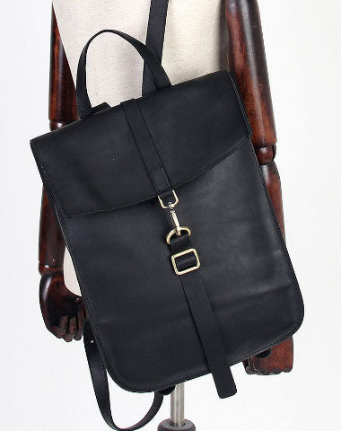 Handmade Leather cute backpack bag shoulder bag black women leather purse - EverHandmade