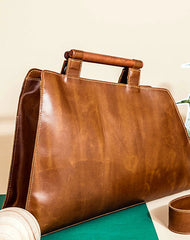 Genuine Leather Handmade Wooden Handbag Bag Shoulder Bag Purse For Women