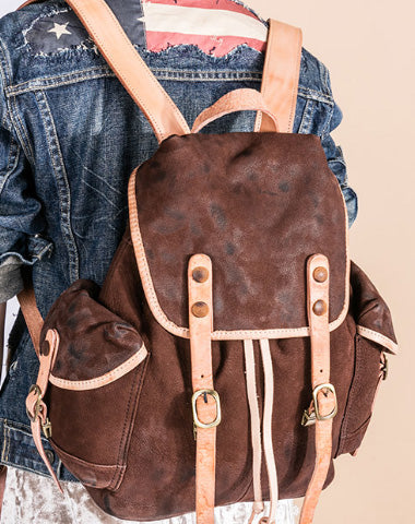 Handmade Genuine Leather Backpack Bag Travel bag Black Women Leather Purse - EverHandmade