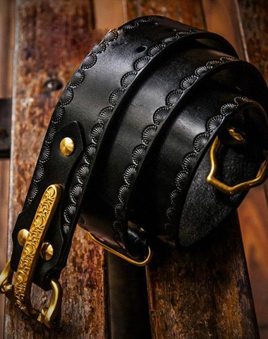 Handmade Black Leather Mens Belts Cool Leather Men Belt for Men