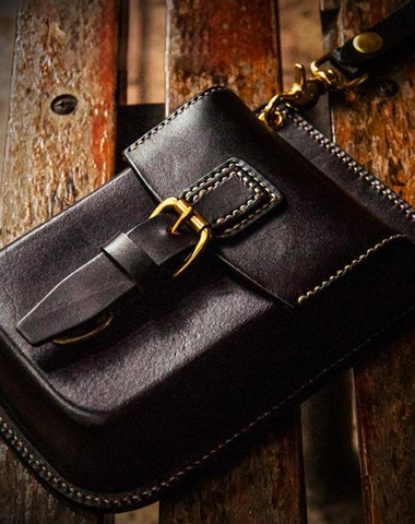 Leather Belt Pouches Mens Small Cases Waist Bag Hip Pack Belt Bag Fanny Pack Bumbag for Men