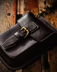 Leather Belt Pouches Mens Small Cases Waist Bag Hip Pack Belt Bag Fanny Pack Bumbag for Men