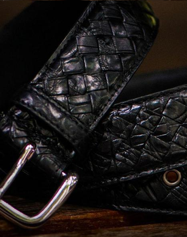 Handmade Black Leather Mens Belt Custom Cool Leather Men Belt for Men