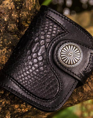 snake skin wallet​ Handmade Leather Wallet Biker Wallet Snake Skin Wallet Cool Wallets for Men Biker Chain Wallet
