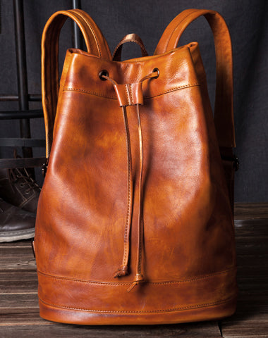 Handmade Leather satchel bag backpack women bag men shoulder bag brown - EverHandmade
