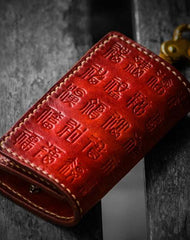 Handmade Leather Tooled Mens Cool Car Key Wallets Car Key Holder Car KeyChain for Men