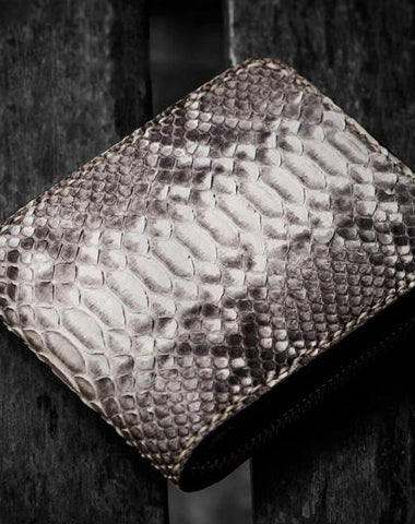 Handmade Leather Boa Skin Mens billfold Wallet Cool Small Wallet Wallet for Men