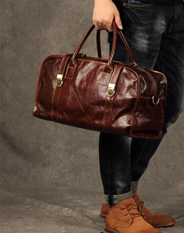 Cool Leather Mens Weekender Bag Travel Bag Duffle Bags Overnight Bag Holdall Bag for men