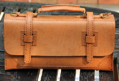 Handmade vintage leather messenger crossbody Shoulder Bag for girl women lady - EverHandmade